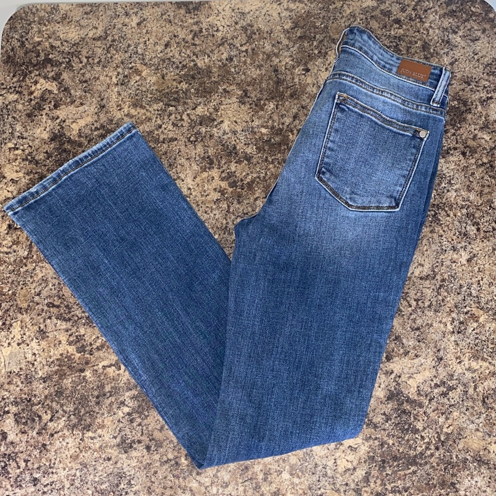 JUDY BLUE Distressed Mid-Rise Women's Blue Jeans - Picture 11 of 13